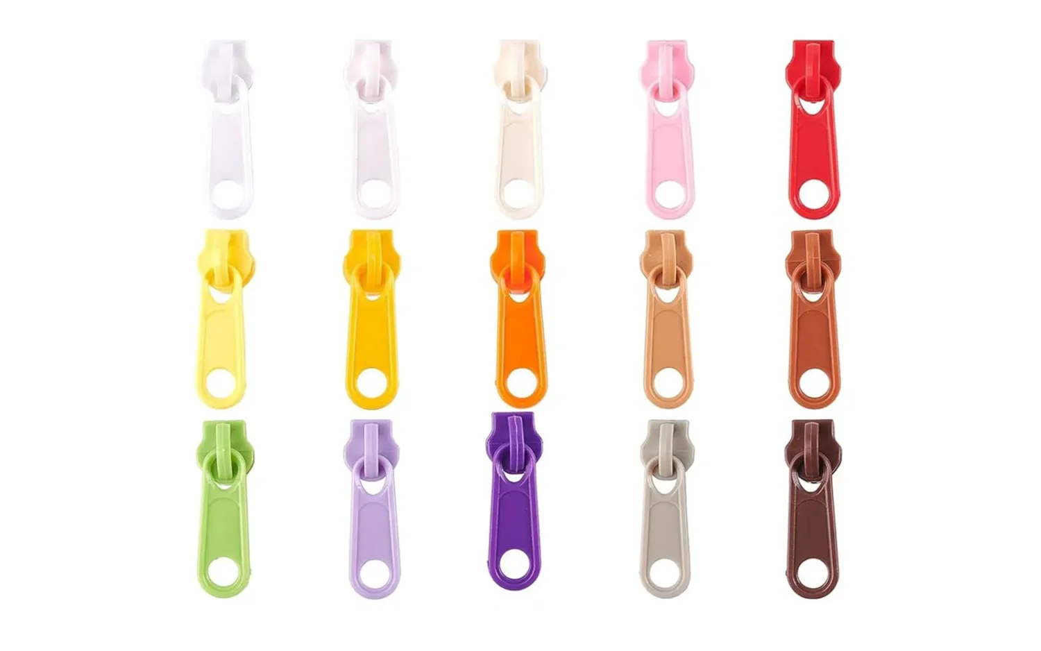plastic zipper pulls