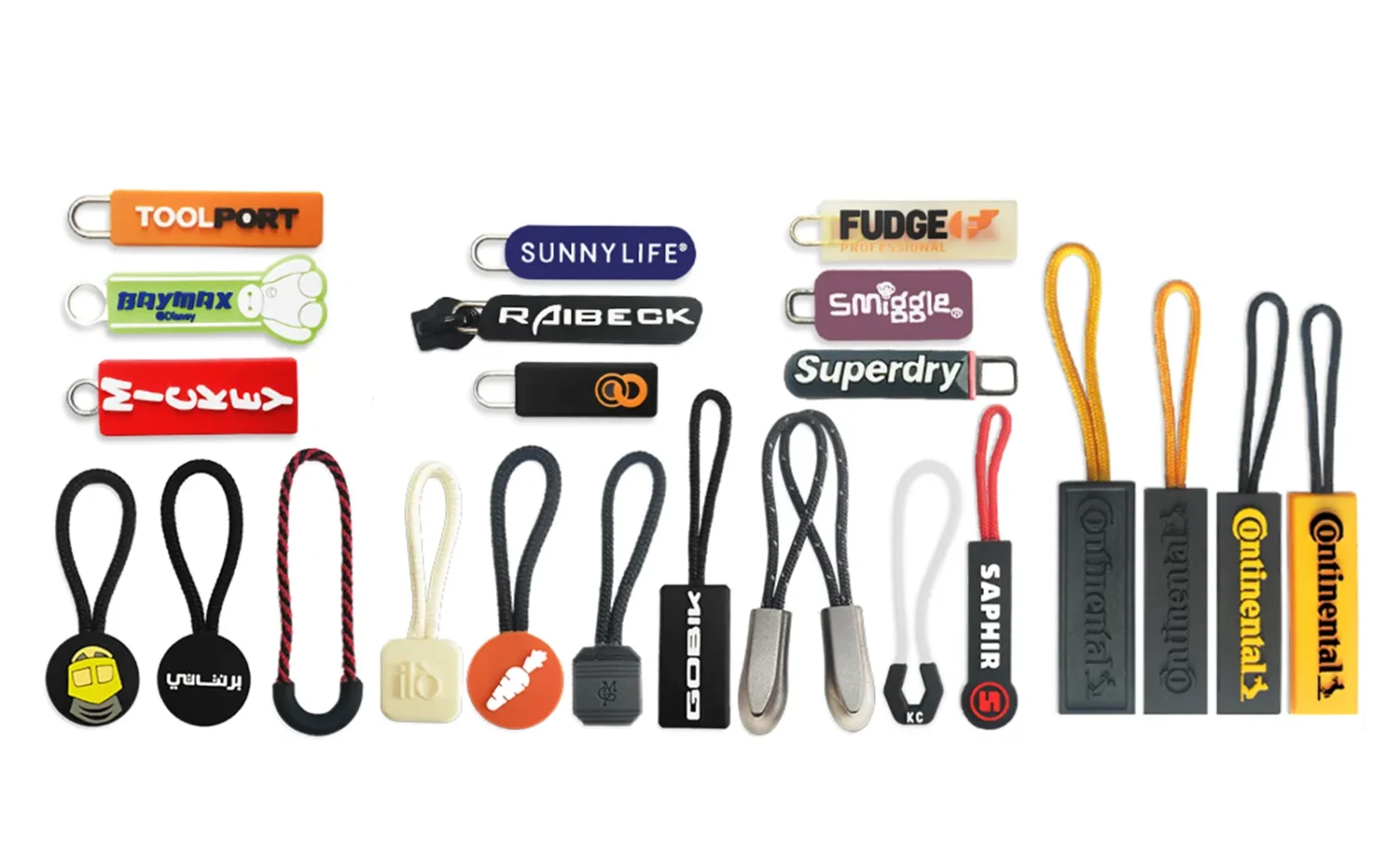 silicone zipper pulls
