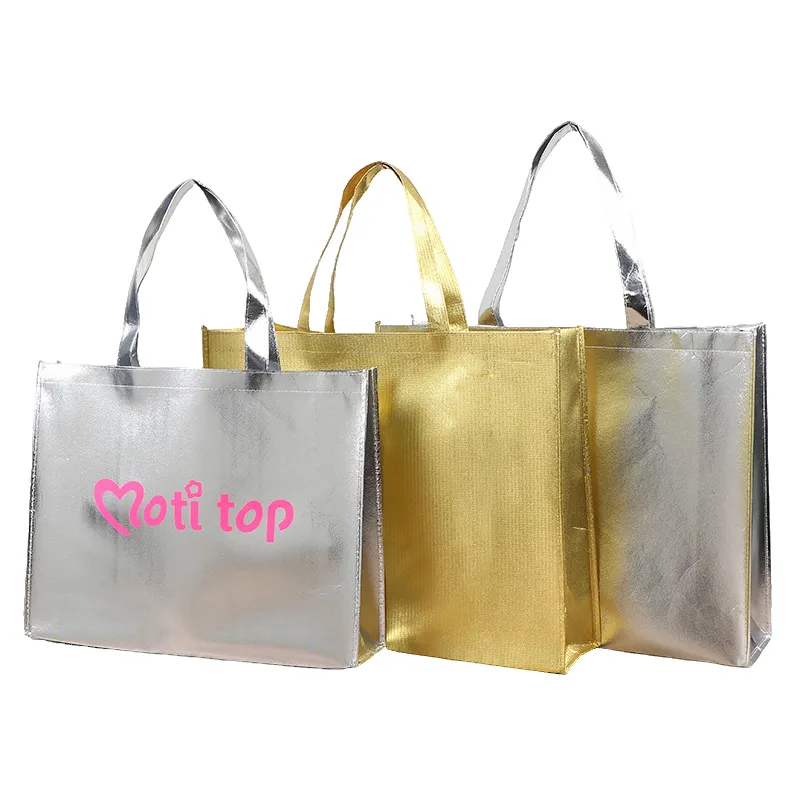 metallic laminated non woven tote bag