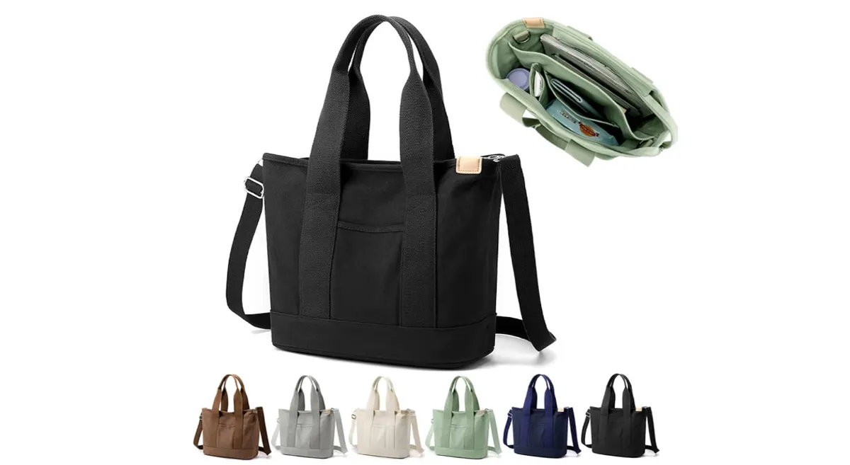 tote bag with zipper and inside pockets