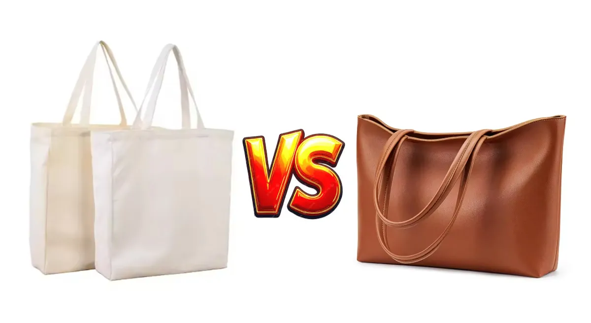canvas tote bag vs leather tote bag