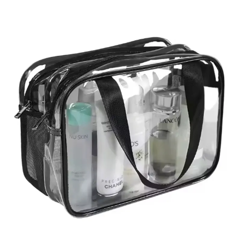 clear cosmetic bag with handles