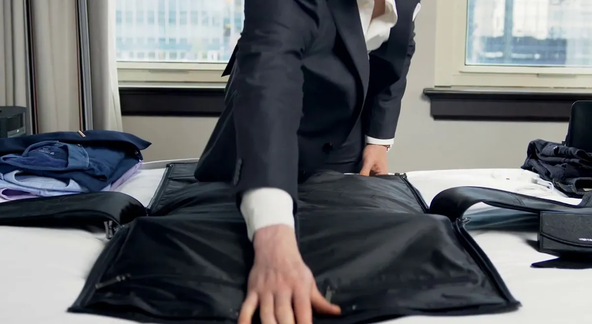 how to fold a garment bag