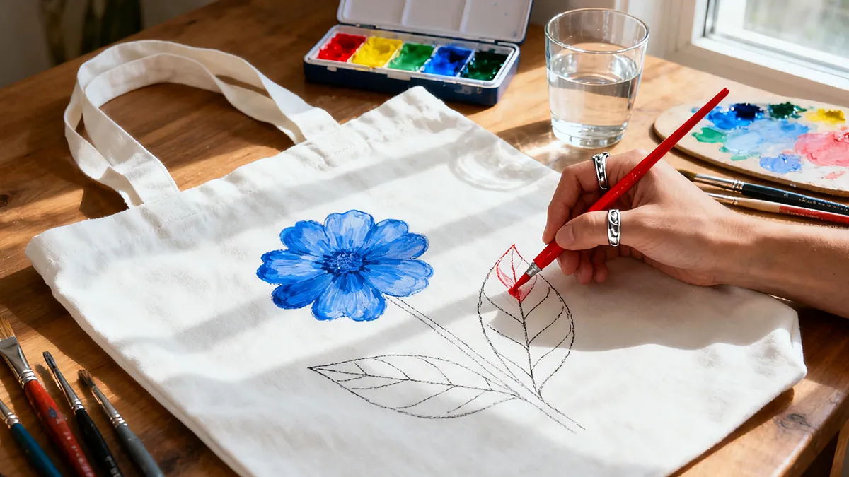 how to paint on canvas tote bag