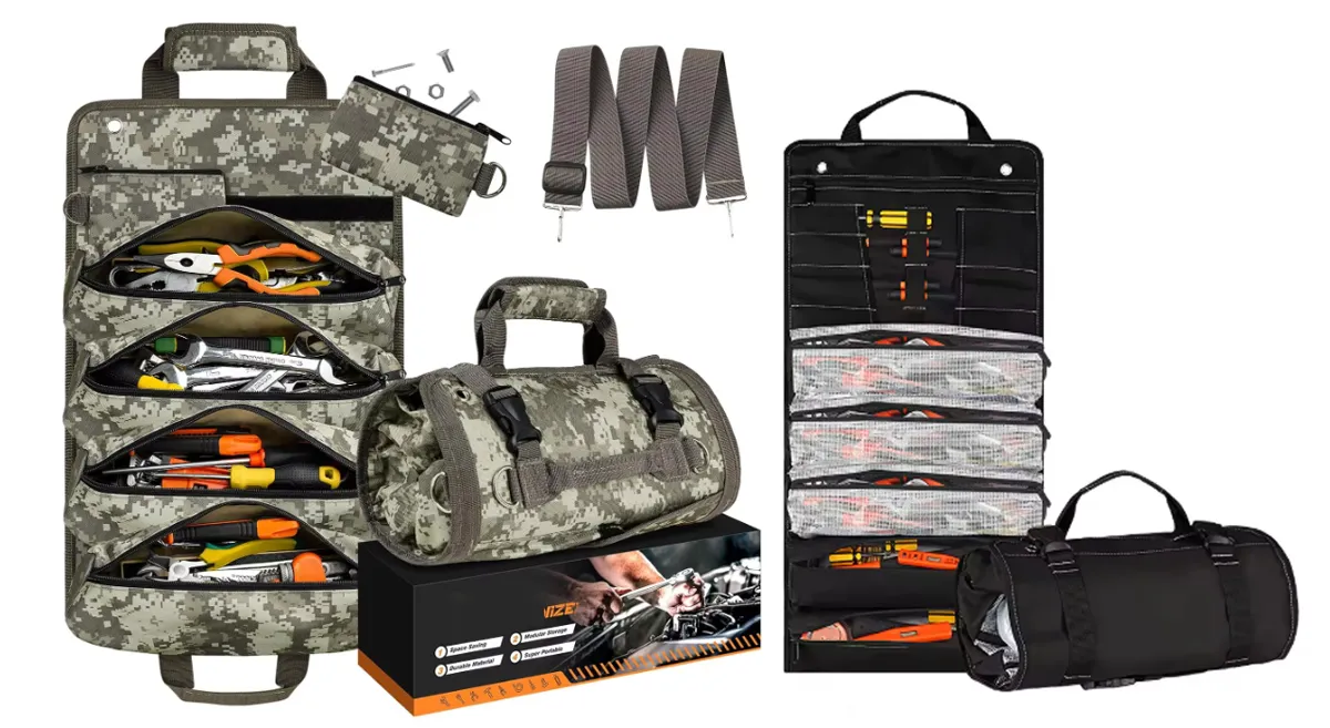 how to sew a roll up tool bag