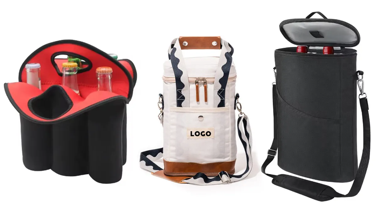 insulated wine tote bag