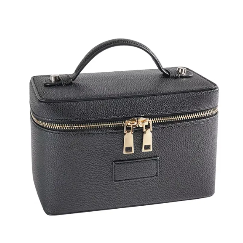 large leather makeup bag