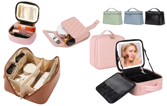 leather makeup bag