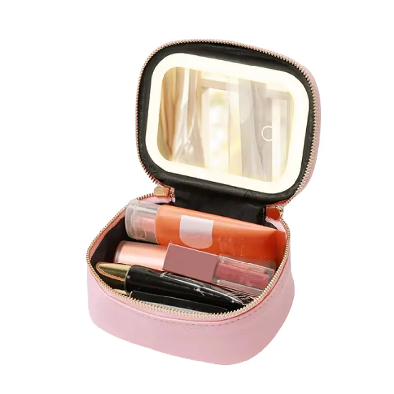 mini leather makeup bag