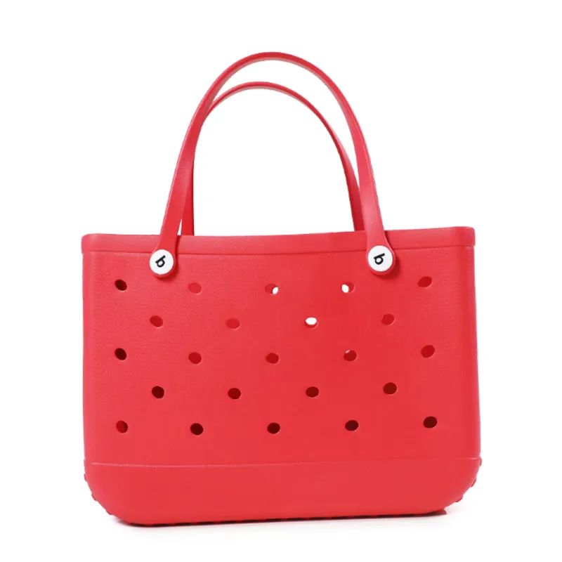 red waterproof tote bag