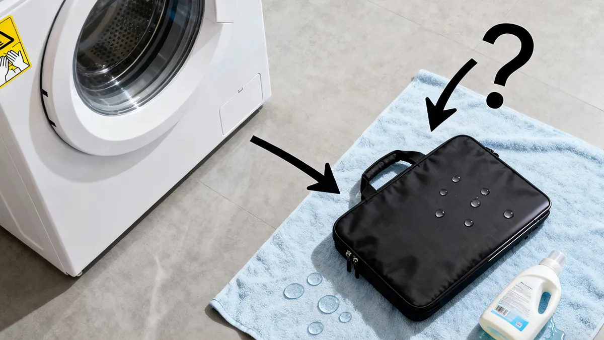 can i wash laptop bag in washing machine