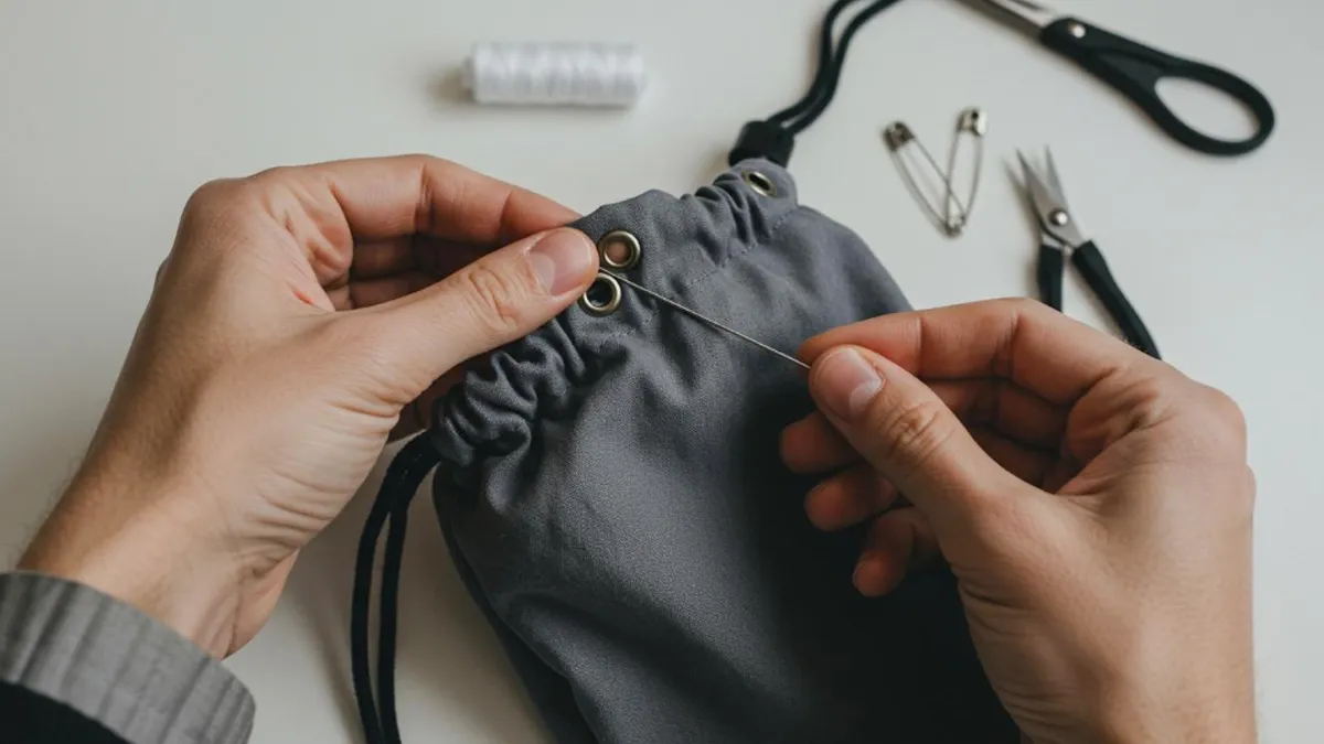 how to fix a drawstring bag