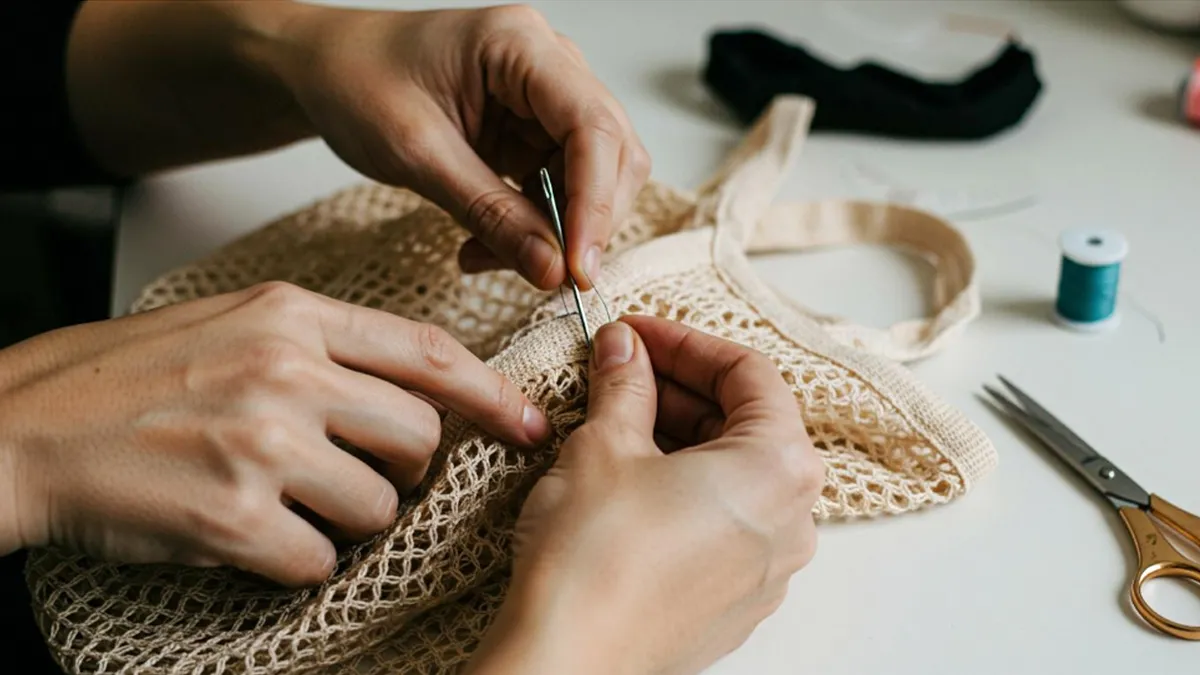 how to make a mesh tote bag