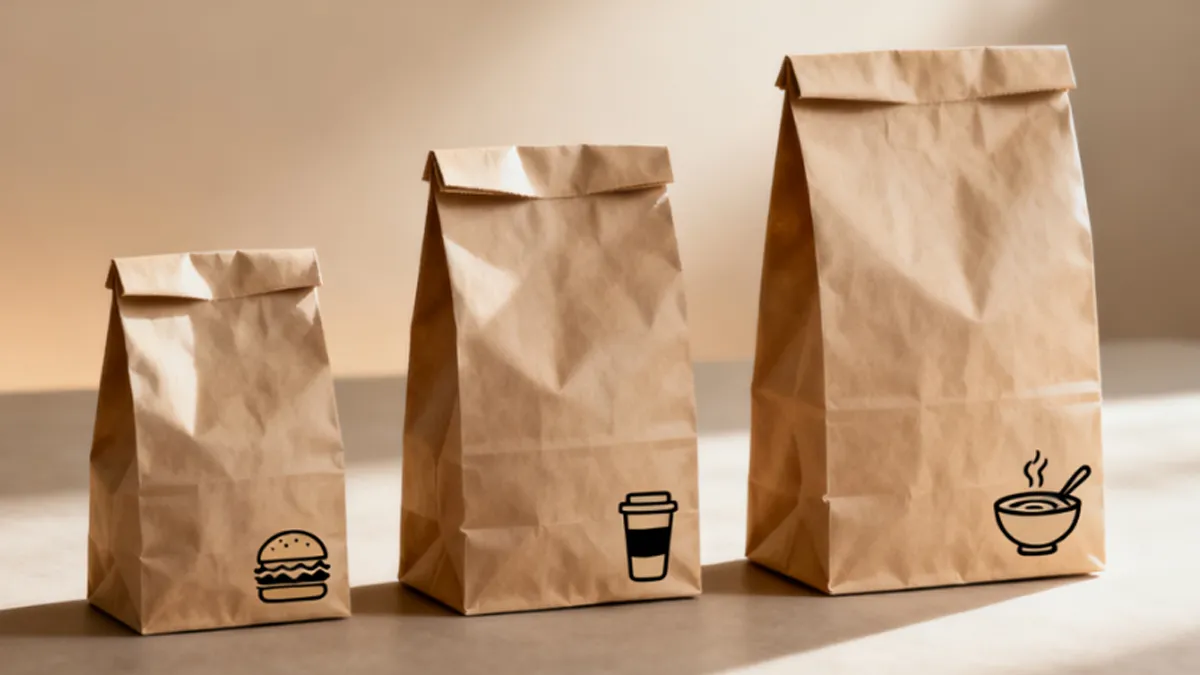 standard takeout paper bag size options and uses