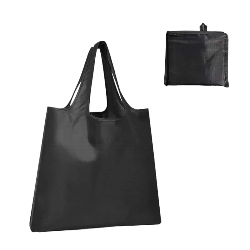 black foldable shopping bag