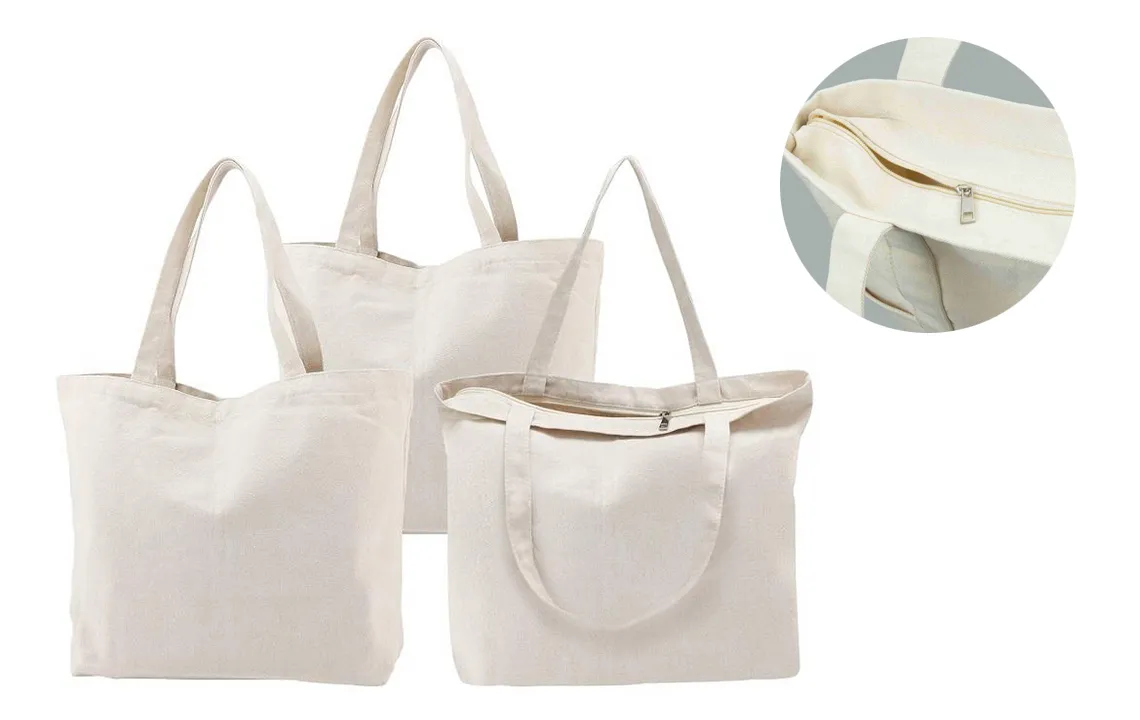 canvas tote bags with zipper