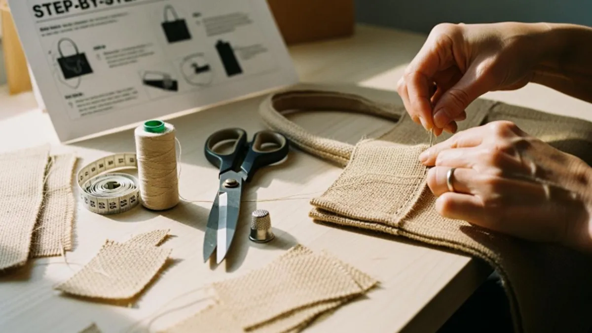 how to make a burlap tote bag