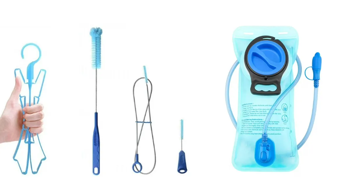 hydration backpack supplies for cleaning