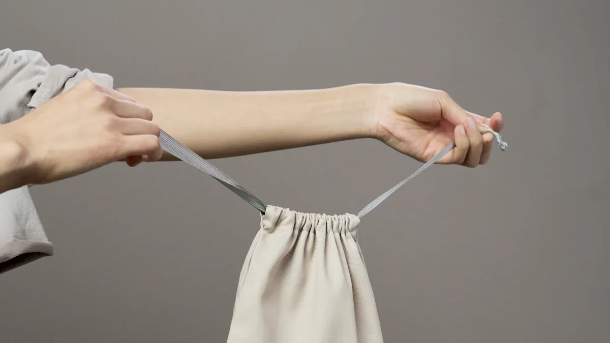 inserting the drawstring