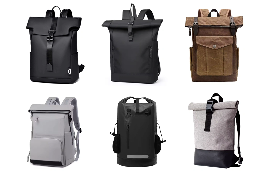 custom roll top backpacks manufacturer