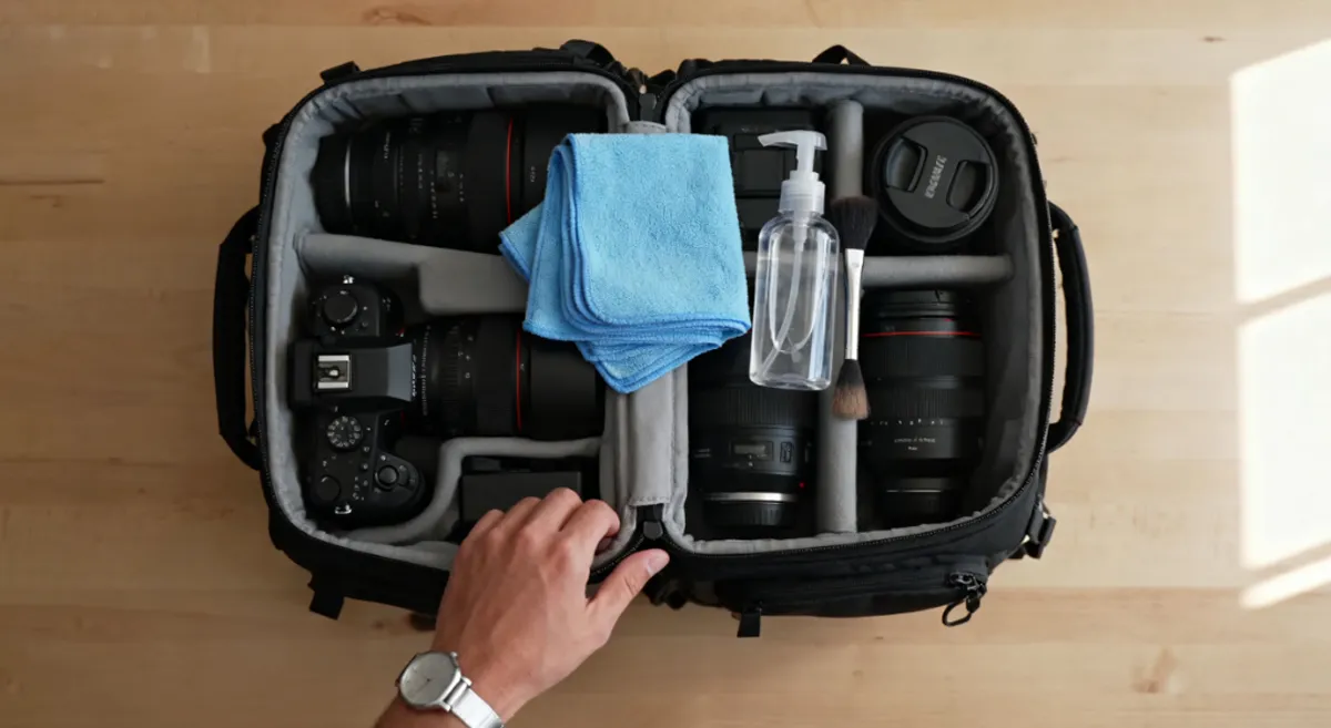 how to clean a camera bag