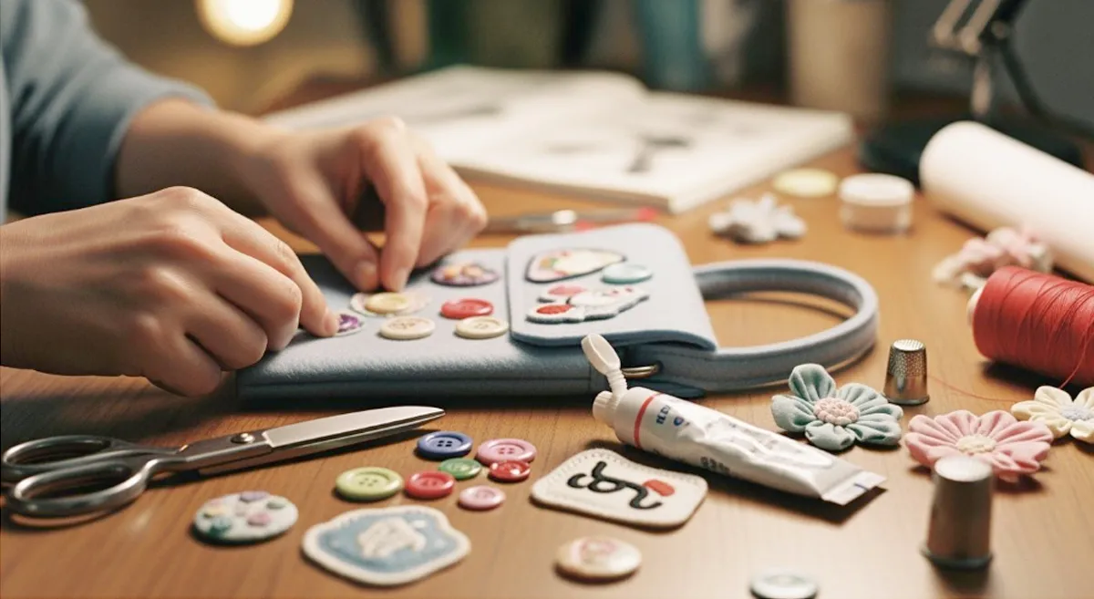 how to decorate a felt bag