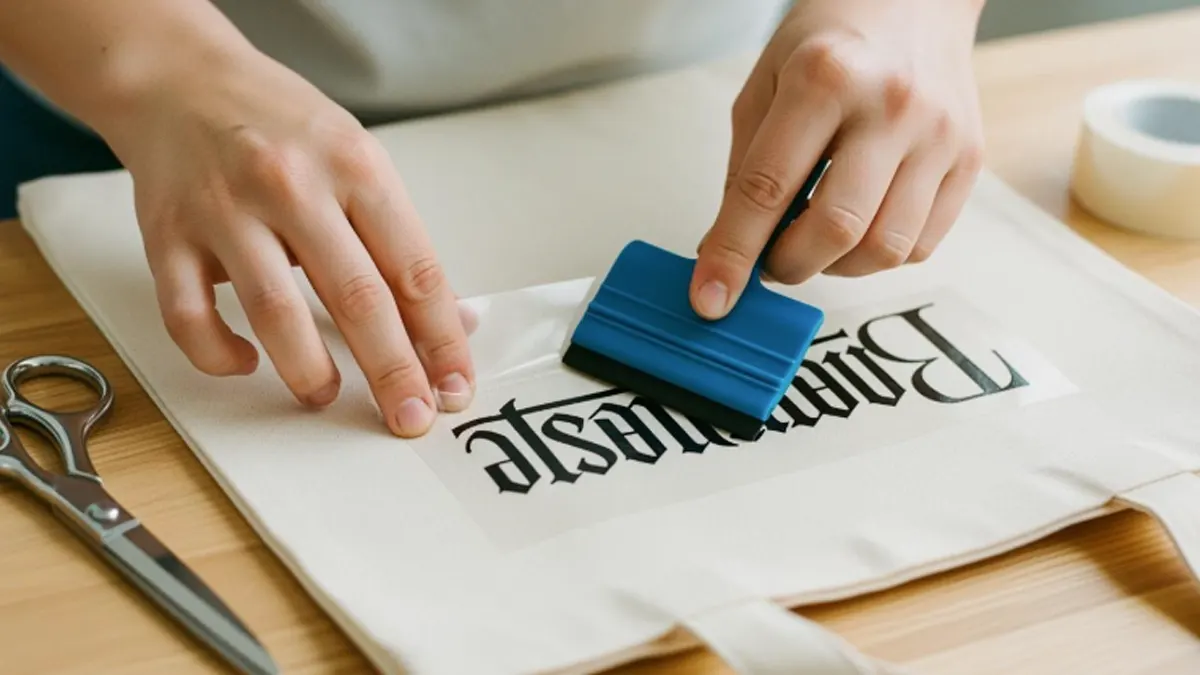 how to get vinyl to stick to canvas bag