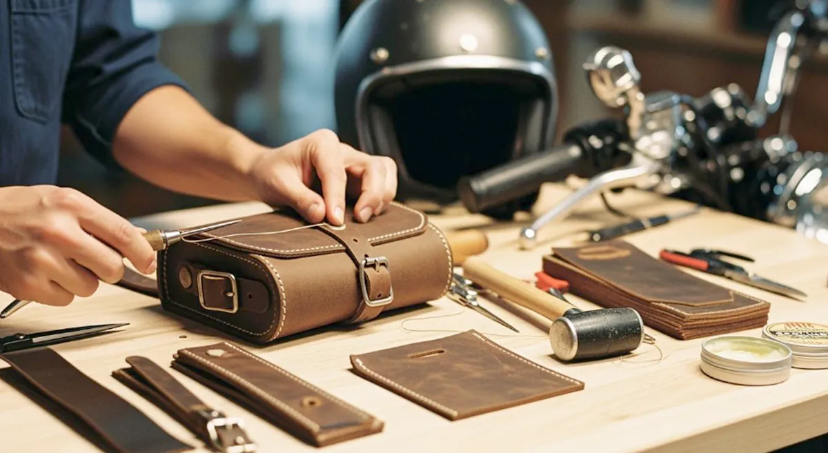 how to make a leather motorcycle tool bag