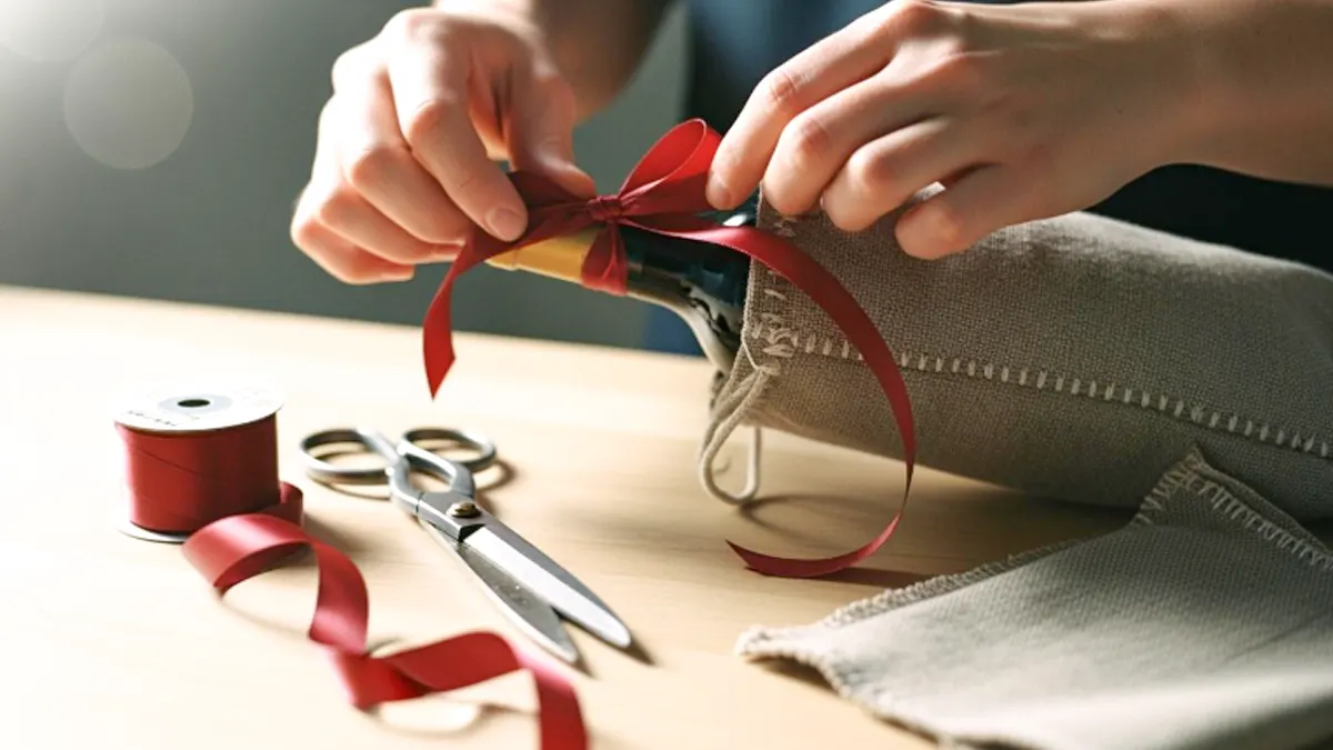 how to make a wine bottle gift bag