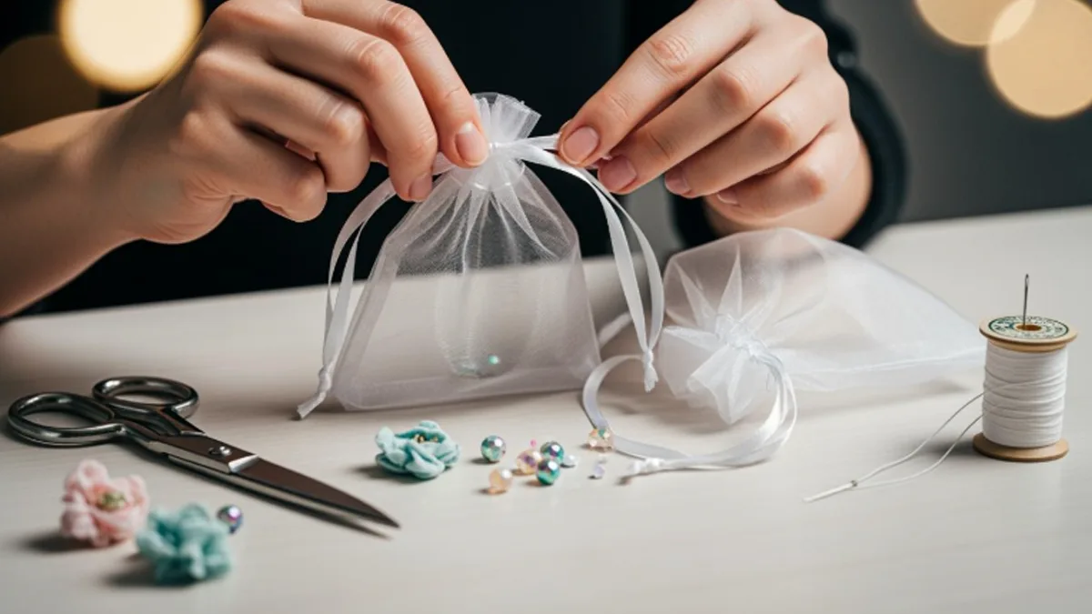 how to make organza gift bags step by step tutorial