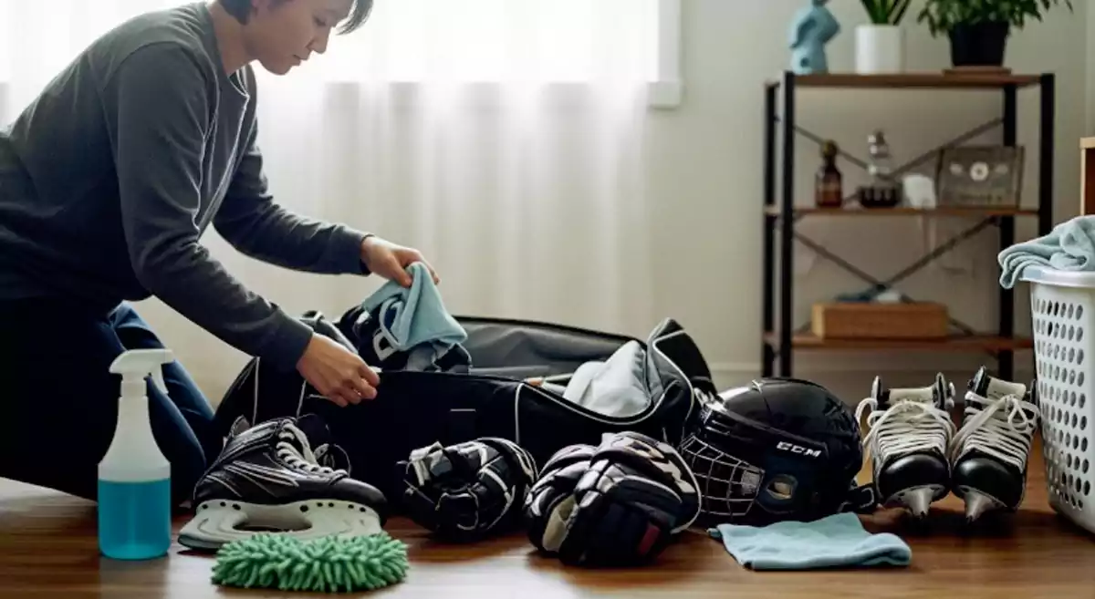 how to clean hockey bags