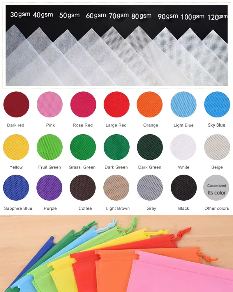 custom options for non woven drawstring bags