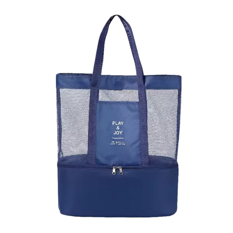 mesh tote bag with zipper