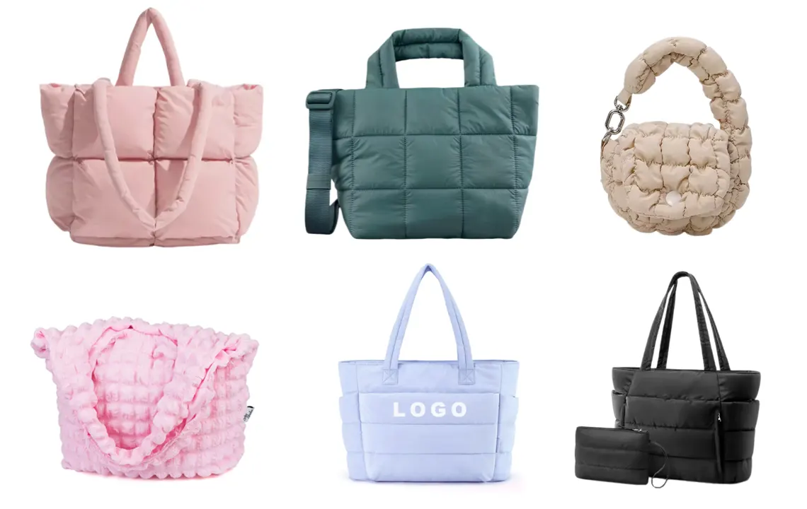 puffer tote bags