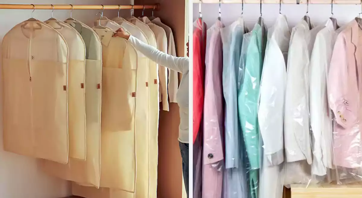 cotton vs plastic garment bags