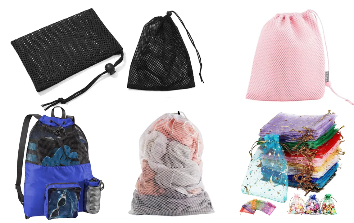 custom mesh drawstring bags manufacturer
