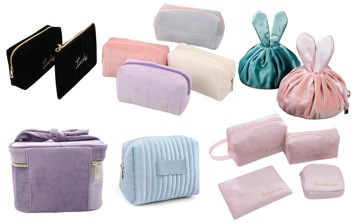 custom velvet makeup bags manufacturer