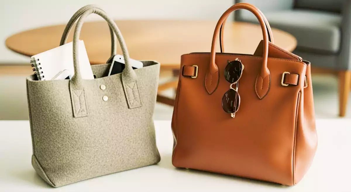 felt bags vs leather bags