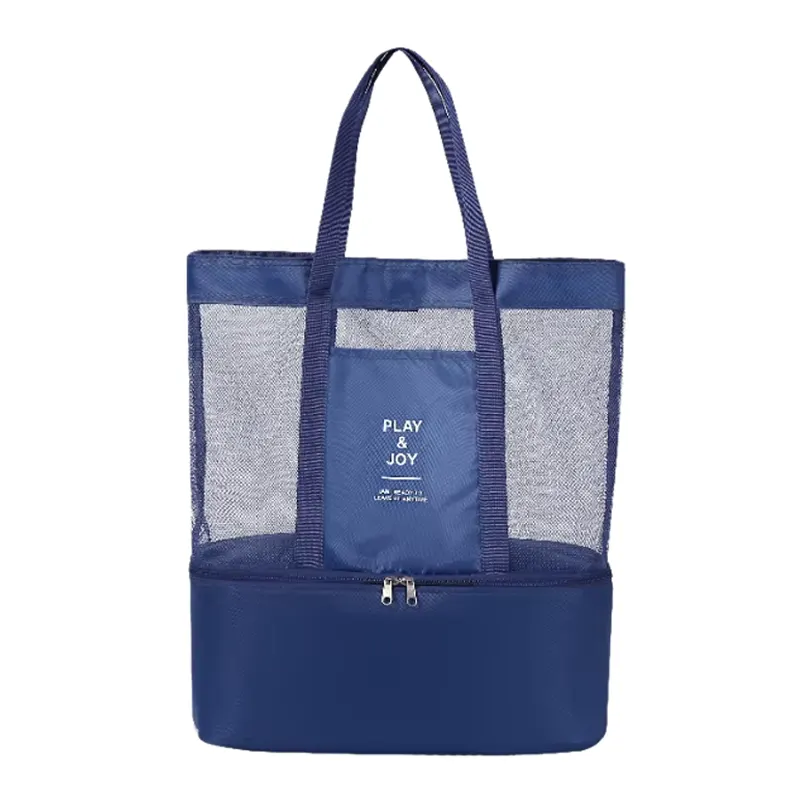 mesh beach bag with zipper