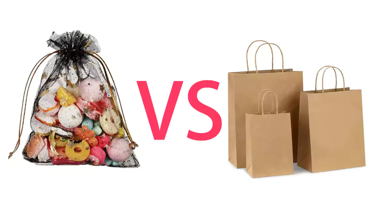 organza gift bags vs kraft paper bags