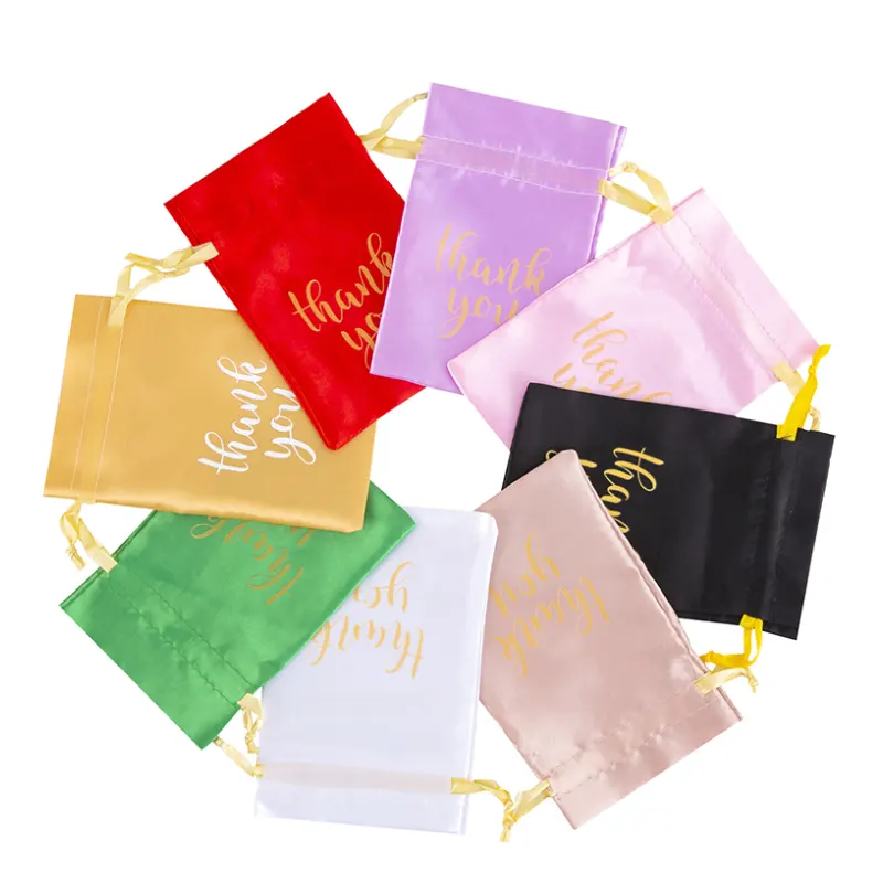 personalized satin drawstring bags