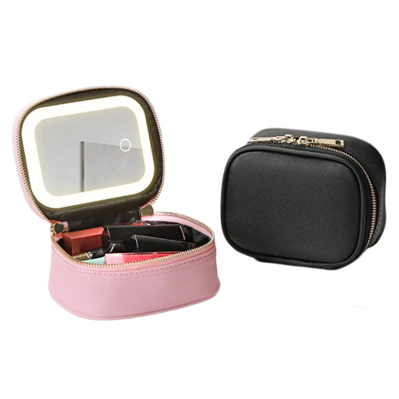 small makeup bag with mirror