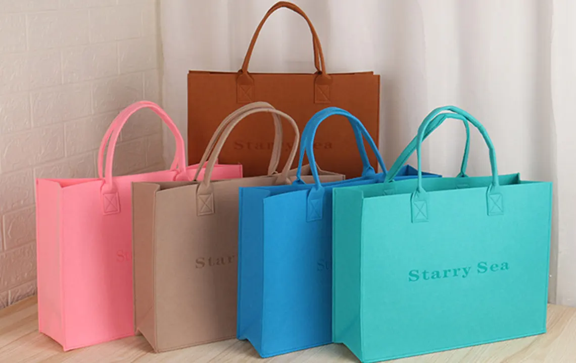 wholesale custom felt tote bags