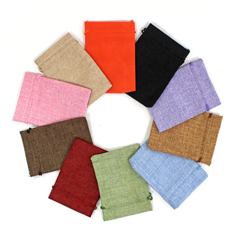 colored jute drawstring bags