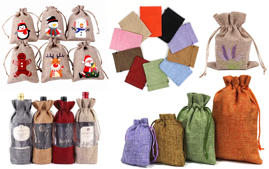 custom jute drawstring bags manufacturer