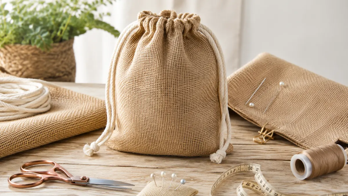 how to make a jute drawstring bag