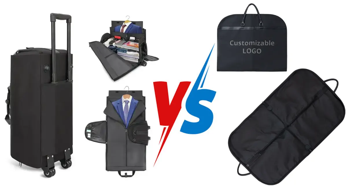 rolling garment bag vs foldable garment bag