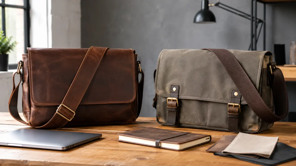 leather vs canvas messenger bag