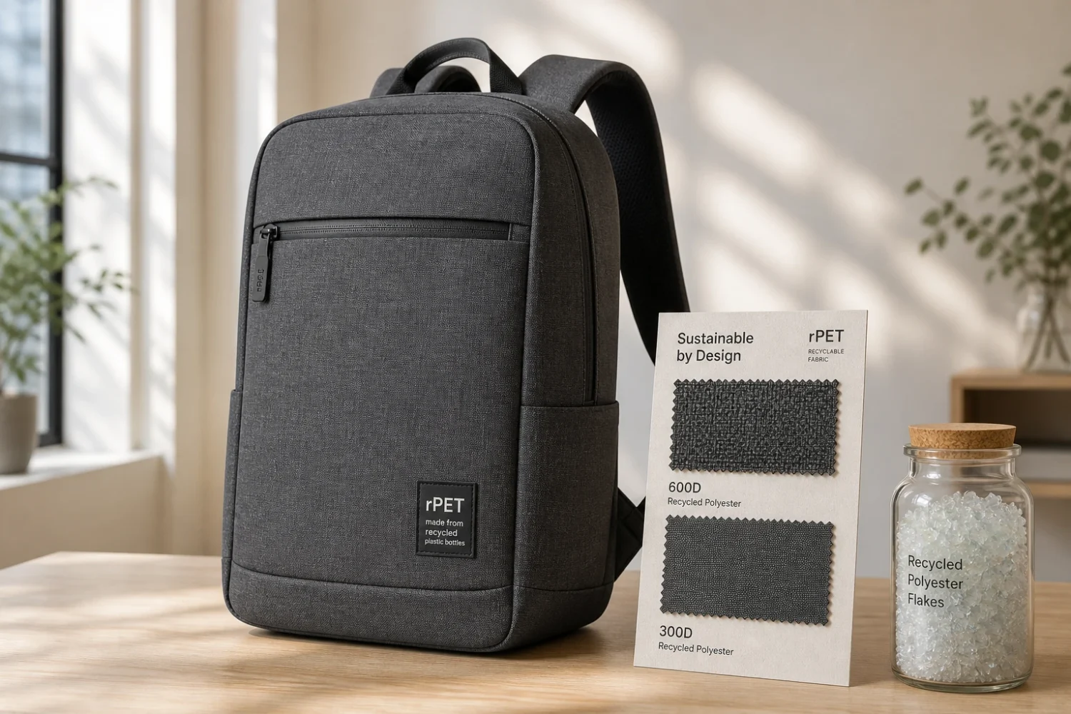 rpet sustainable laptop backpack